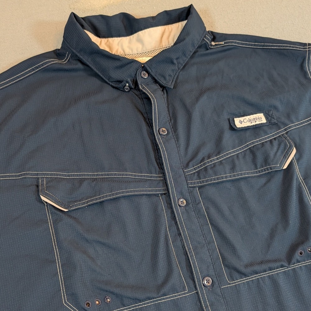 Columbia PFG Mens Fishing Shirt Short SleeveRipstop Ventilated Size 3XT
